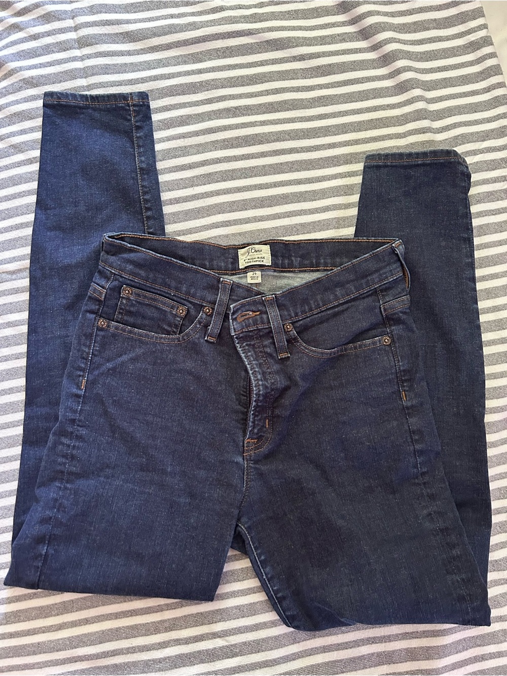 J. Crew 9” High-Rise Toothpick Women's Dark Indigo Skinny Jeans - 29